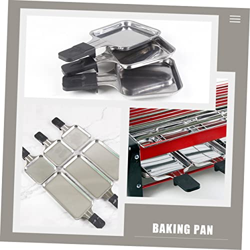 Angoily 6 Pcs Bread Oven Circle Cake Pan Bread Loaf Pans for Baking 9x9 Baking Pan Kitchen Baking Pan 9x13 Baking Pan Stainless Steel Cake Pan Stackable Baking Tray Bakery Baking Tray Food