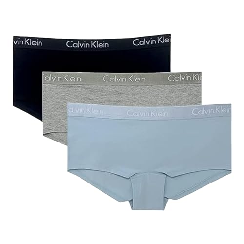 Calvin Klein Women`s Motive Cotton Boyshorts 3 Pack (as1, alpha, s, regular, regular, Black(qp2351-451)/G_b)