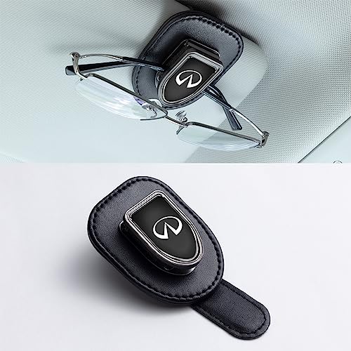 Car Sunglasses Holder for Infiniti Accessories,Glasses Holder Universal Car Visor Clip Leather Replacement for Infiniti QX50 Q50 Q70 Q70L Q60 QX30 QX60 QX80 (1PCS)