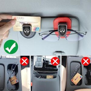 Car Sunglasses Holder for Infiniti Accessories,Glasses Holder Universal Car Visor Clip Leather Replacement for Infiniti QX50 Q50 Q70 Q70L Q60 QX30 QX60 QX80 (1PCS)