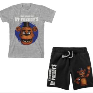 Bioworld Five Nights At Freddy's Freddy Fazbear Boy's Short Sleeve Shirt & Lounge Shorts Combo Set-XXL