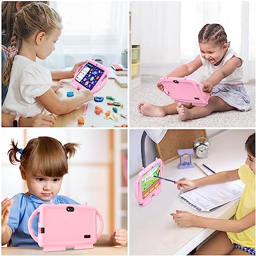 Relndoo Kids Tablet, 7 inch Android 11 Tablet for Kids, 3GB RAM 32GB ROM, Toddler Tablet with Bluetooth, WiFi, Parental Control, Dual Camera, GMS, Shockproof Case, Kids App Pre-Installed