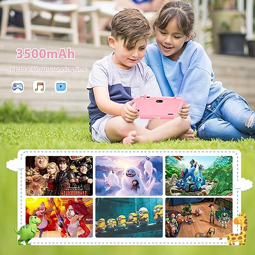 Relndoo Kids Tablet, 7 inch Android 11 Tablet for Kids, 3GB RAM 32GB ROM, Toddler Tablet with Bluetooth, WiFi, Parental Control, Dual Camera, GMS, Shockproof Case, Kids App Pre-Installed