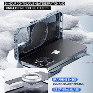 VALUEAGLE Graphene Cooling Case for iPhone 14 Pro Max Case [Strong Magnetic] [Compatible with MagSafe] [360°Military Grade Protection] [24h Self-Circulating Cooling] (6.7inch Black