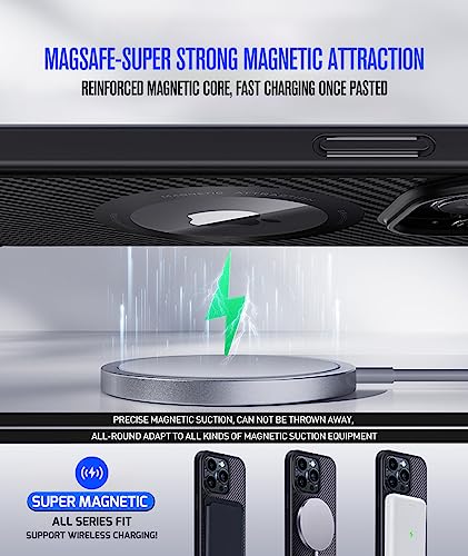 VALUEAGLE Graphene Cooling Case for iPhone 14 Pro Max Case [Strong Magnetic] [Compatible with MagSafe] [360°Military Grade Protection] [24h Self-Circulating Cooling] (6.7inch Black