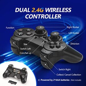 Wireless Retro Game Console, 4K HDMI Nostalgia Stick Game, Retro Game Stick Built-in 10000+ Games for 9 Classic Emulators and TV, with Dual 2.4G Wireless Controllers and 64G TF Card