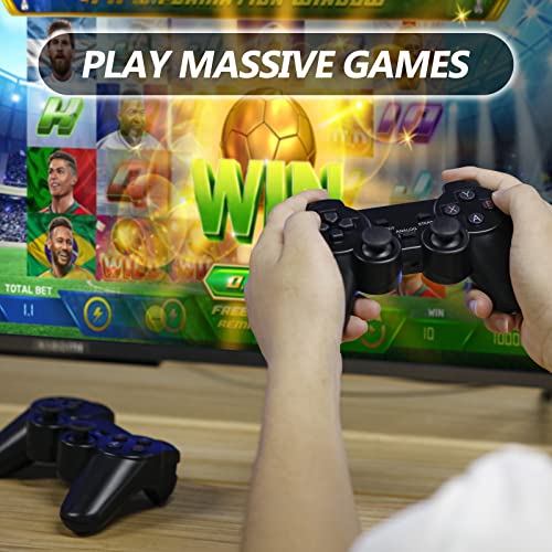 Wireless Retro Game Console, 4K HDMI Nostalgia Stick Game, Retro Game Stick Built-in 10000+ Games for 9 Classic Emulators and TV, with Dual 2.4G Wireless Controllers and 64G TF Card