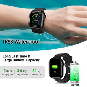 FTTMWTAG Smart Watch (Answer/Make Calls), 1.85 Inch Fitness Tracker Watches for Android/iOS Phones, Bluetooth Watch Text Message, Heart Rate, Sleep Monitor, 120 Sports Modes, Waterproof for Women Men
