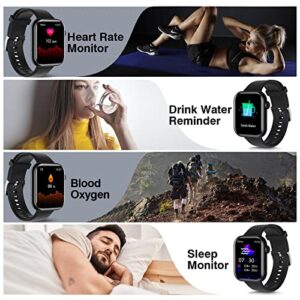 FTTMWTAG Smart Watch (Answer/Make Calls), 1.85 Inch Fitness Tracker Watches for Android/iOS Phones, Bluetooth Watch Text Message, Heart Rate, Sleep Monitor, 120 Sports Modes, Waterproof for Women Men