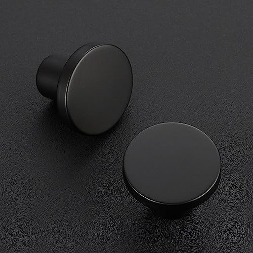 Ravinte 5 Pack Cabinet Knobs Black Kitchen Cabinet Knobs Round Dresser Drawer Knobs Matte Black Drawer Pulls Closet Door Knobs 1-1/5 Inch, OCNYN8HS5