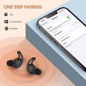 REMCCI Wireless Sleep Earbuds Headphones Bluetooth 5.3 Strengthen Noise Cancelling,Block External Noise,Touch Control Comfortable Silicone Material