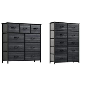 yitahome dresser with 9 drawers - fabric storage tower, organizer unit for living room, hallway, closets & nursery & 10 drawer dresser - fabric storage tower, organizer unit