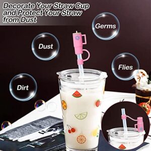 Straw Cover Cap for Stanley Cup, 6pcs Silicone Straw Topper Compatible with Stanley 30&40 Oz Tumbler with Handle and Straw, Drinking Straw Tip Covers for 8-10mm Straw