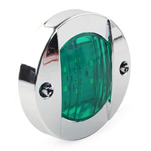 Lirun Universal Round 6 LED 24V Side Marker Clearance Light For Truck Trailer Pickup SUV Caravan Boat, Green Lens