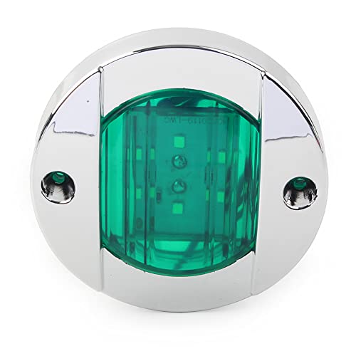 Lirun Universal Round 6 LED 24V Side Marker Clearance Light For Truck Trailer Pickup SUV Caravan Boat, Green Lens