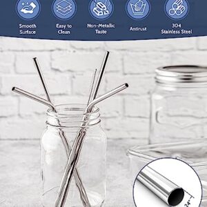 Stanley Straw Replacement 40 oz 30 oz, 6 Pcs Metal Straws Reusable, Reusable Straws Dishwasher Safe with Straw Cleaner(Silver 12 inches)