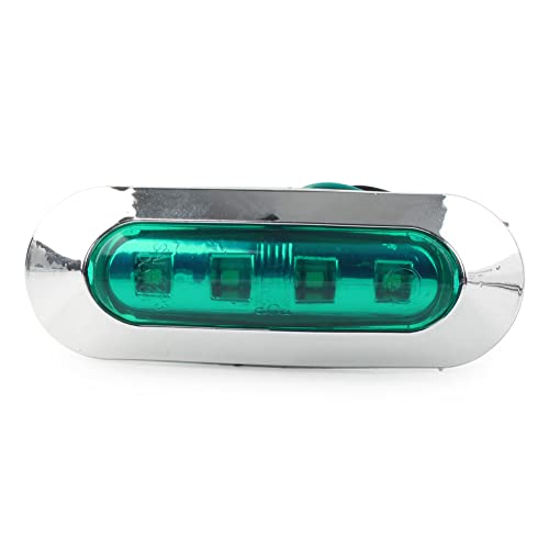 Lirun Universal 4 LED Side Marker Clearance Light Green Lens For Truck Trailer Pickup SUV Caravan