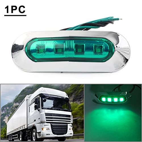 Lirun Universal 4 LED Side Marker Clearance Light Green Lens For Truck Trailer Pickup SUV Caravan