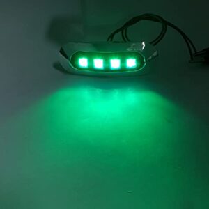 Lirun Universal 4 LED Side Marker Clearance Light Green Lens For Truck Trailer Pickup SUV Caravan