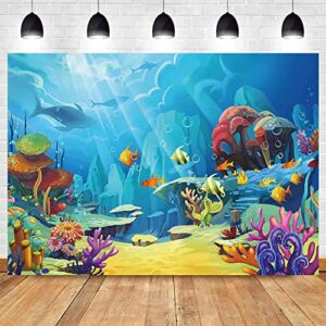 maqtt 5x3ft underwater world photography backdrop for children newborn birthday party decoration coral reef and fishes wonderland background baby shower supplies photo props