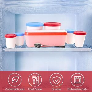 VEENE Ice Cream Containers-Ice Cream Containers For Homemade Ice Cream (7Pcs) And A Spoon-Reusable Ice Cream Containers With Lids-Creami Pint Containers-Ice Cream Storage Containers For Freezer