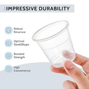 AOZITA 160 Pack Bathroom Cups, 3 oz Mouthwash Cups, Small Disposable Clear Plastic Cups for Rinse Bath Cup Shot Cups Disposable for Drinking Washing Cups