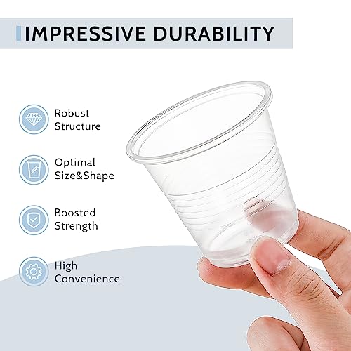 AOZITA 160 Pack Bathroom Cups, 3 oz Mouthwash Cups, Small Disposable Clear Plastic Cups for Rinse Bath Cup Shot Cups Disposable for Drinking Washing Cups