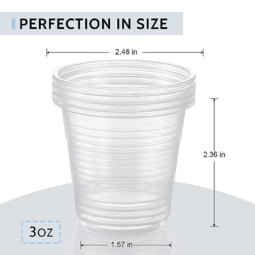 AOZITA 160 Pack Bathroom Cups, 3 oz Mouthwash Cups, Small Disposable Clear Plastic Cups for Rinse Bath Cup Shot Cups Disposable for Drinking Washing Cups