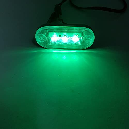 Newsmarts 1 PC Waterproof Universal 12V LED Signal Light Lamp For Truck Trailer RV Boat Yatch, Green