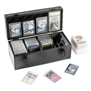 azamou toploaders storage box fits 3" x 4" 35pt rigid card,trading cards, sports cards，graded card ， with3 sponge partition (holds 300 toploaders) also compatible psa bgs rating card
