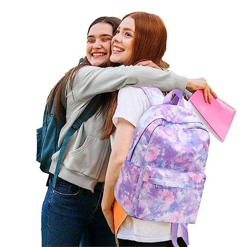Jumpopack Backpack for Girls School Backpack for Girls Backpack for Elementary Middle School Bag for Kids Bookbag Teen Girls Backpack with Lunch Box (Tie Dye Purple)