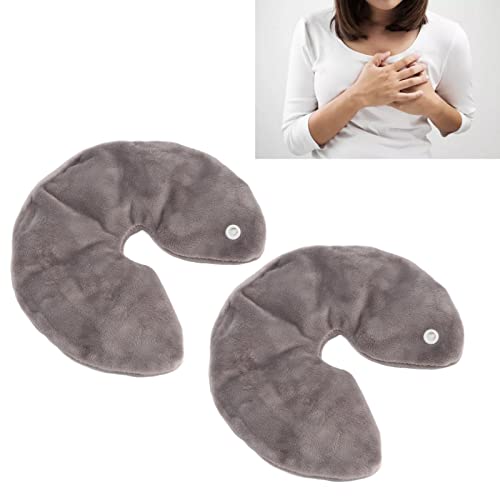 2pcs Breast Packs with Soft Covers, Breast Feeding Hot Cold Gel Pads, Postpartum Recovery, Nursing Pain Relief for Mastitis and Engorgement Boost Milk Let Down Production