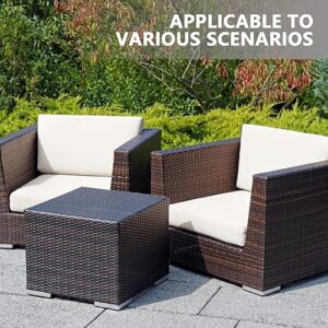 SUSIE'S GARDEN 6p Outdoor Cushion Slipcovers Outdoor Patio Cushions Covers Replacement Waterproof with Zipper for 3-Seat Outdoor Rattan Sofa Patio Furniture Cushion Covers Grey, Covers Only