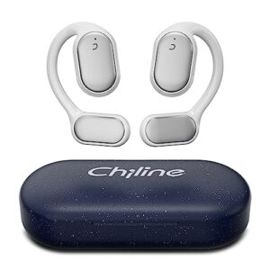 Open Ear Headphones Wireless Bluetooth Earbuds, Air Conduction Earbuds with Built-in Mic,Up to 30 Hours Playtime with Digital Display Charging Case,Waterproof Earphones for Android & iPhone - Blue