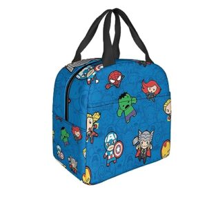 jxcbnzu cartoon lunch box, reusable insulated lunch tote for men and women, leak proof insulated lunch box, food tote, large capacity, suitable for travel work, school picnic