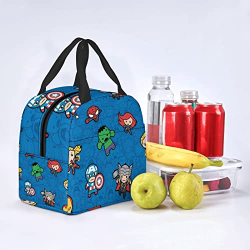 Jxcbnzu Cartoon Lunch Box, Reusable Insulated Lunch Tote for Men And Women, Leak Proof Insulated Lunch Box, Food Tote, Large Capacity, Suitable for Travel Work, School Picnic