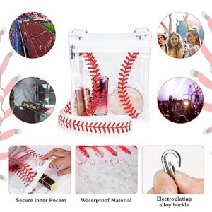 Sanwuta Baseball Clear Stadium Approved Crossbody Purse Bag with Adjustable Shoulder Strap Transparent Purse Handbags for Women Men Concerts Sporting Events Festivals Prom Party Present