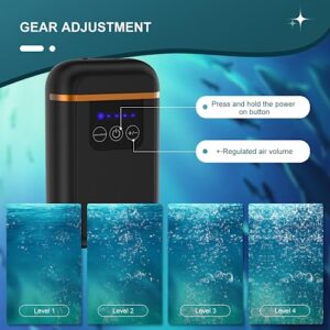 Aquarium Air Pump,Btinf Rechargeable&Portable Fish Aerator Pump,Lithium Battery Operated Fish Tank Air Pump with Air Stones,3.5W USB Air Pump for Fish Tank for Outdoor Fishing, Emergency, Power Cuts