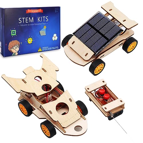 STEM Projects for Kids Age 8-12, Science Kits for Boys, Solar Remote Control 3D Puzzle Gifts for 8-14 Year Old Teen Boys Girls, 2 Set Model Car Building Experiments for Teenage Ages 9 10 11 12