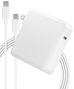 mac book pro charger - 118w usb c fast charger power adapter for usb c port macbook pro/macbook air 16 15 14 13 inch, new ipad pro and all usb c device, include charge cable（7.2ft/2.2m），white