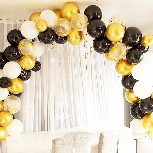 XIXIGOU 110 Pcs Gold Balloons Different Sizes 18/12/10/5 Inch Metallic Gold Balloon Garland Arch Kit, Gold Latex Balloons for Baby Shower/Birthday Party/Wedding Party/Graduation Party Decoration