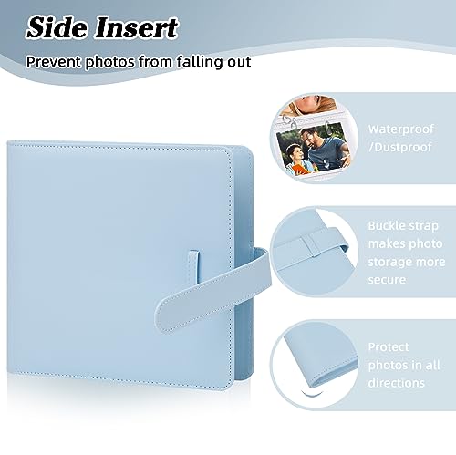 360 Pockets Photo Album for Fujifilm Instax Mini 12 11 9 8+ 8 90 40 EVO LiPlay Instant Camera, For Polaroid Snap/PIC-300/Z2300/ SocialMatic Instant Cameras & Zip Instant Printer (Pastel Blue)