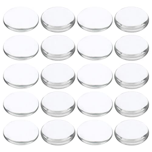 PATIKIL Transparent Glass Cabochons, 20Pcs 55mm Round Glass Dome Tiles for Photo Pendant Jewelry Making, Clear