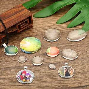 PATIKIL Transparent Glass Cabochons, 20Pcs 55mm Round Glass Dome Tiles for Photo Pendant Jewelry Making, Clear