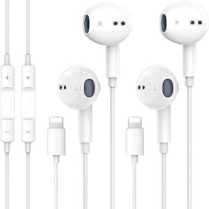 2 pack-apple earbuds for wired earphones iphone headphones[apple mfi certified] (built-in volume control & microphone) noise reduction function,compatible iphone13/12/11/xr/x/support all ios system