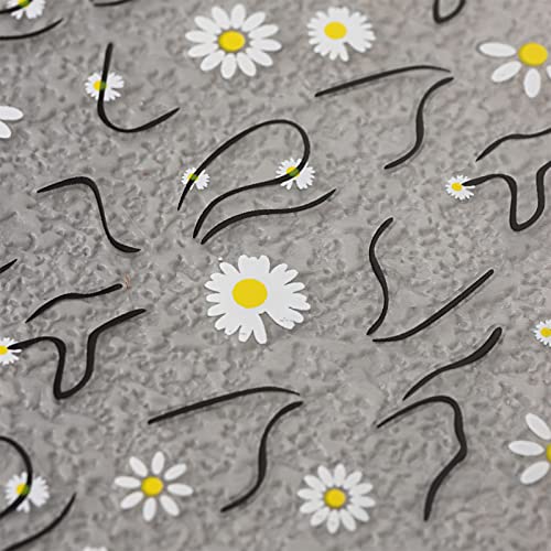 JMEOWIO 9 Sheets Daisy Flower Line Nail Art Stickers Decals Self-Adhesive Pegatinas Uñas Spring Summer Floral Nail Supplies Nail Art Design Decoration Accessories