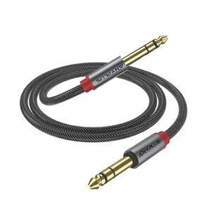 anyplus instrument cable,【16.5ft/5m-1pack】 6.35mm male to male 1/4 inch to 1/4 inch audio cable, fish wire braided trs cable, for guitar cable, bass, keyboard, mixer, amplifier, equalizer, speaker.