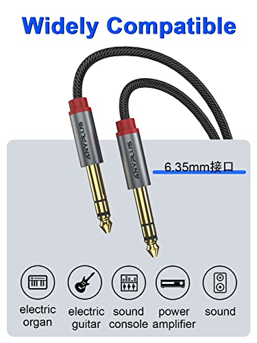 ANYPLUS Instrument Cable,【16.5ft/5m-1pack】 6.35mm Male to Male 1/4 inch to 1/4 inch Audio Cable, Fish Wire Braided TRS Cable, for Guitar Cable, Bass, Keyboard, Mixer, Amplifier, Equalizer, Speaker.