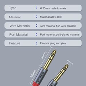 ANYPLUS Instrument Cable,【16.5ft/5m-1pack】 6.35mm Male to Male 1/4 inch to 1/4 inch Audio Cable, Fish Wire Braided TRS Cable, for Guitar Cable, Bass, Keyboard, Mixer, Amplifier, Equalizer, Speaker.