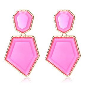 kelmall geometric transparent resin statement earrings for women exaggerated vintage irregular drop dangle earrings